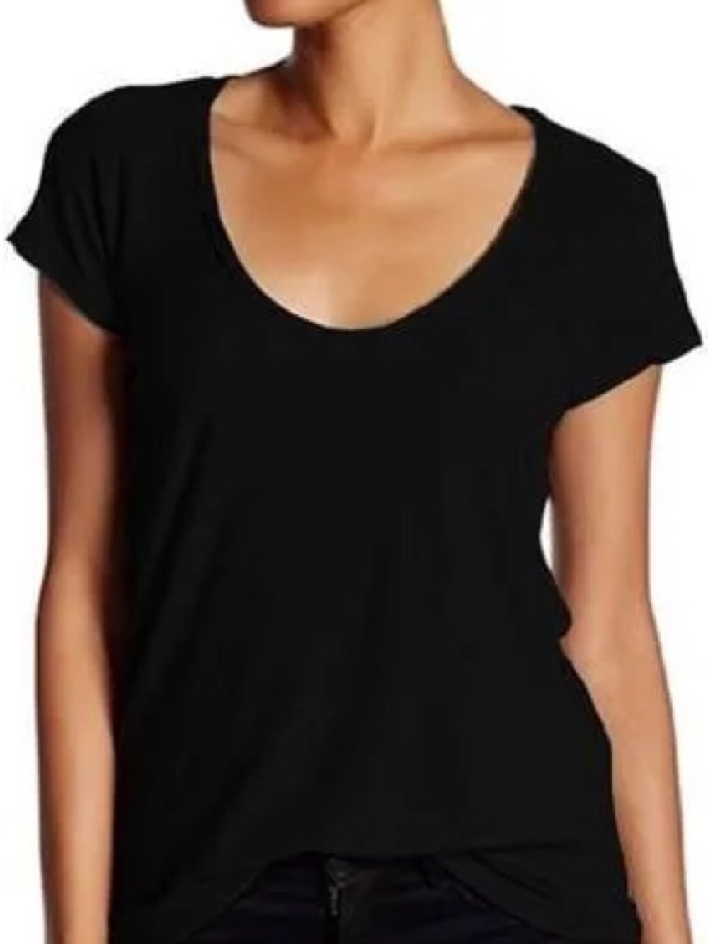 James Perse Black Scoop Neck Short Sleeve Tee